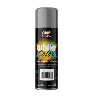 TINTA SPRAY ORBI SPRAY WHITE COLOR  ALUMINIO 340ML ORBI QUIMICA