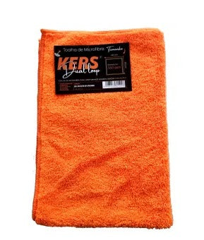 TOALHA DE MICROFIBRA DUAL LOOP ORANGE 40X40CM 360GSM COM BORDA KERS